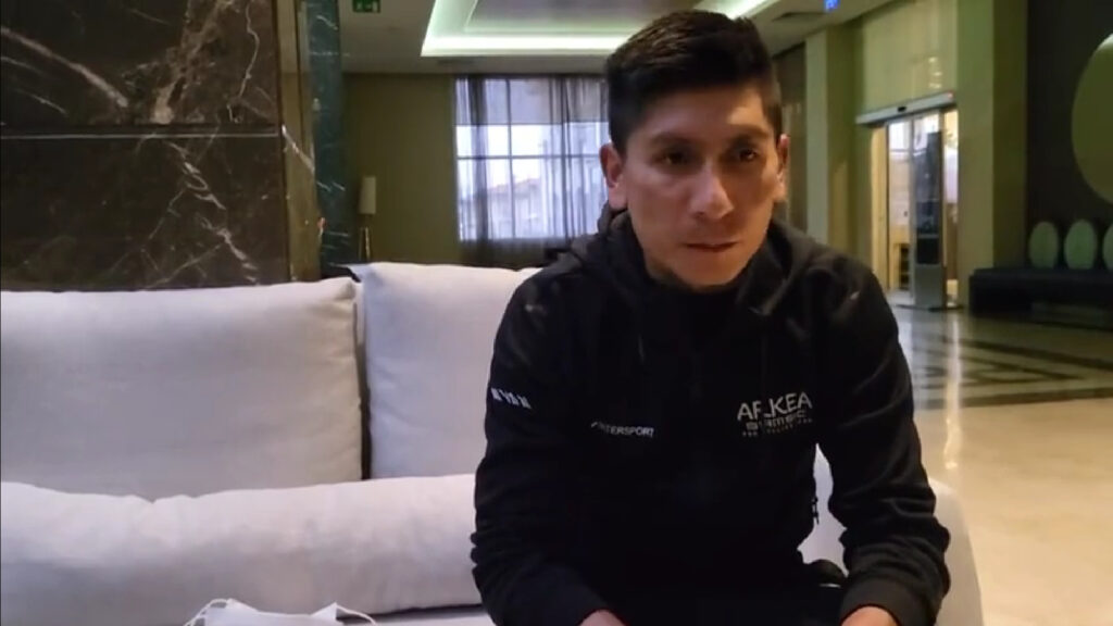 Nairo hablando tras una caída