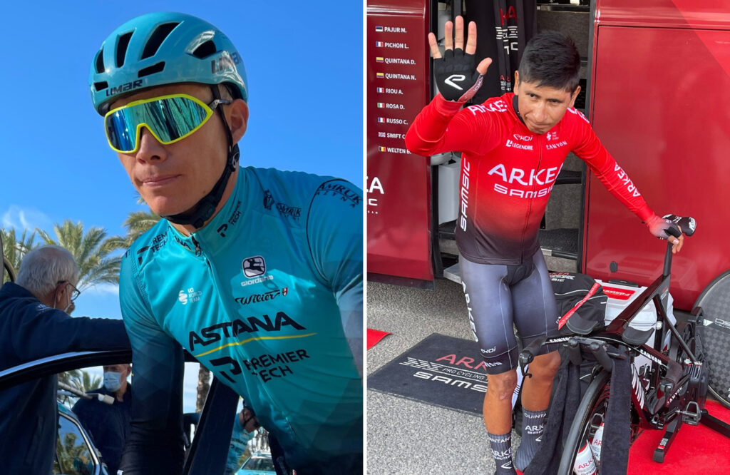 Superman López y Nairo Quintana con sus uniformes