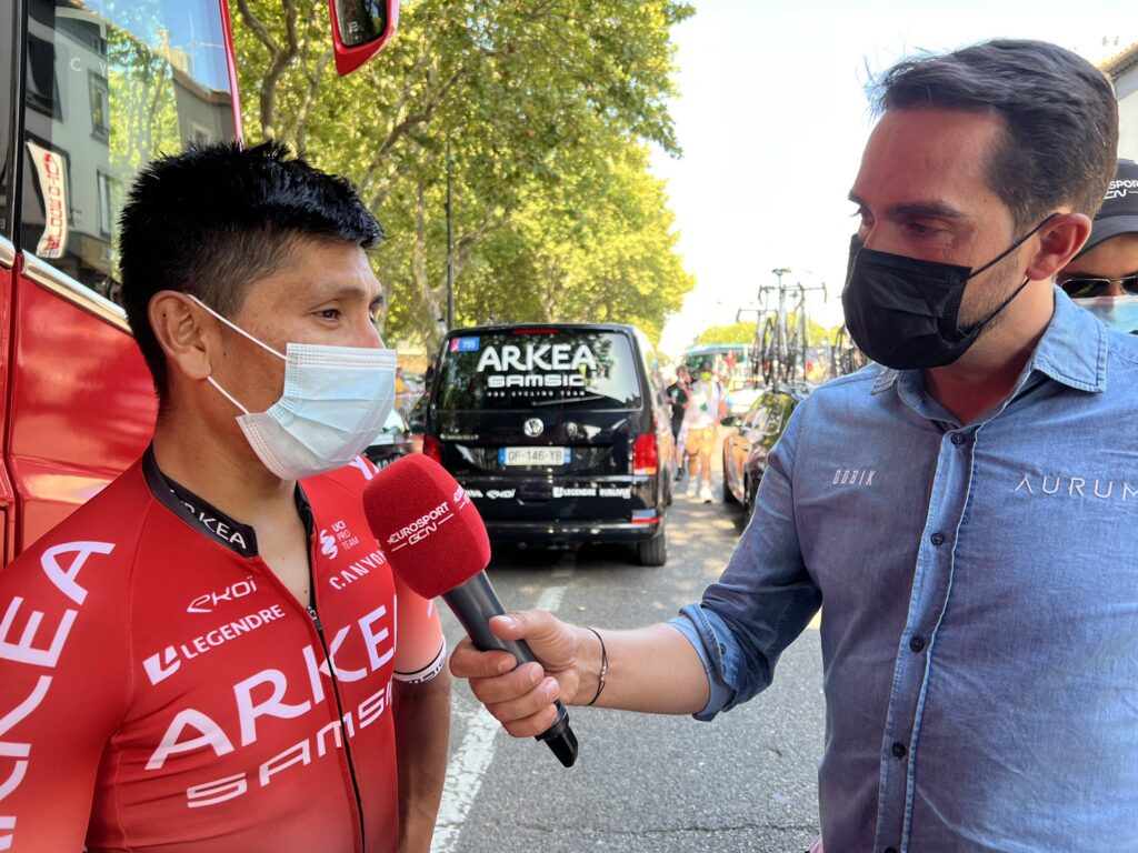 Nairo Quintana en entrevista con Alberto Contador