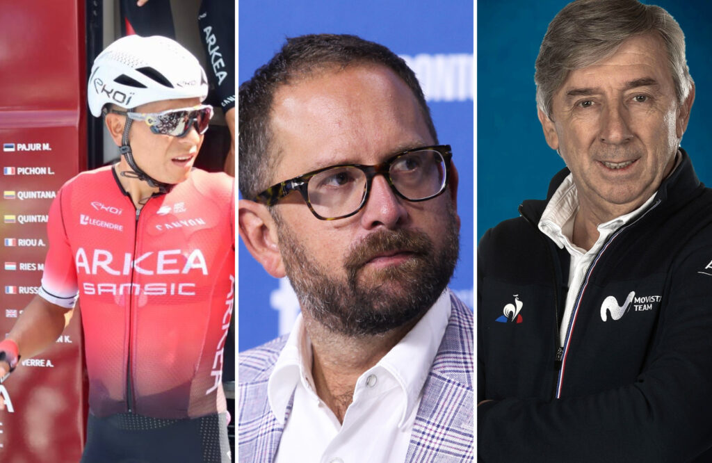 Nairo con Jonathan Vaughters y Eusebio Unzué