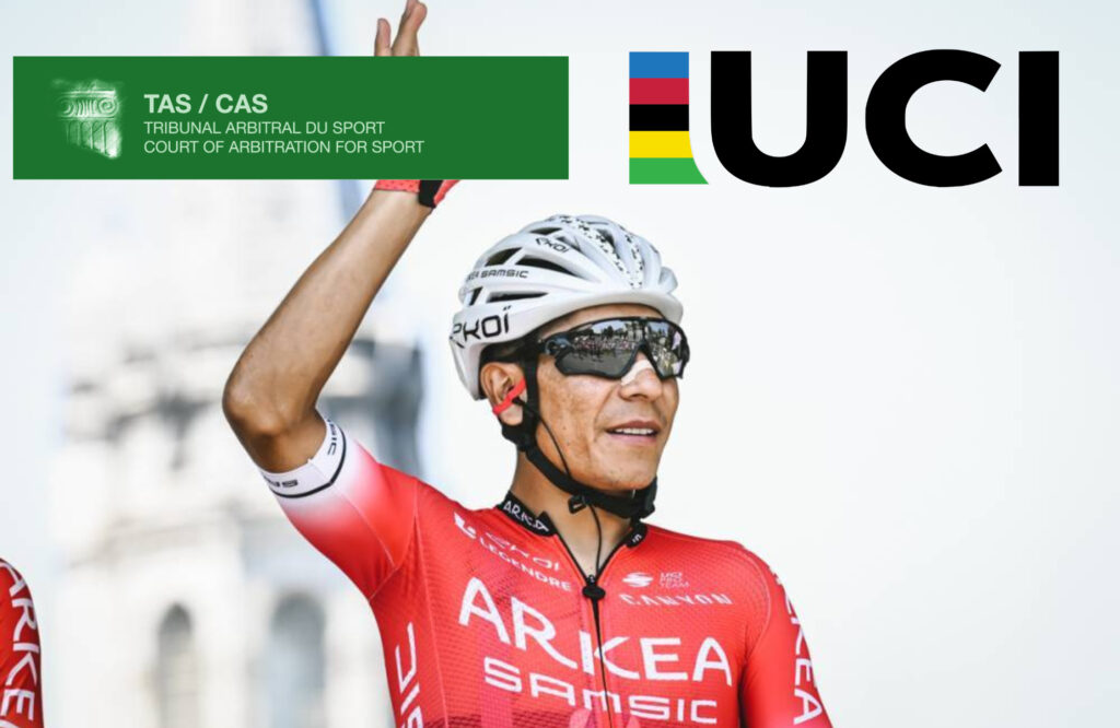 Nairo con el logo del TAS Y LA UCI