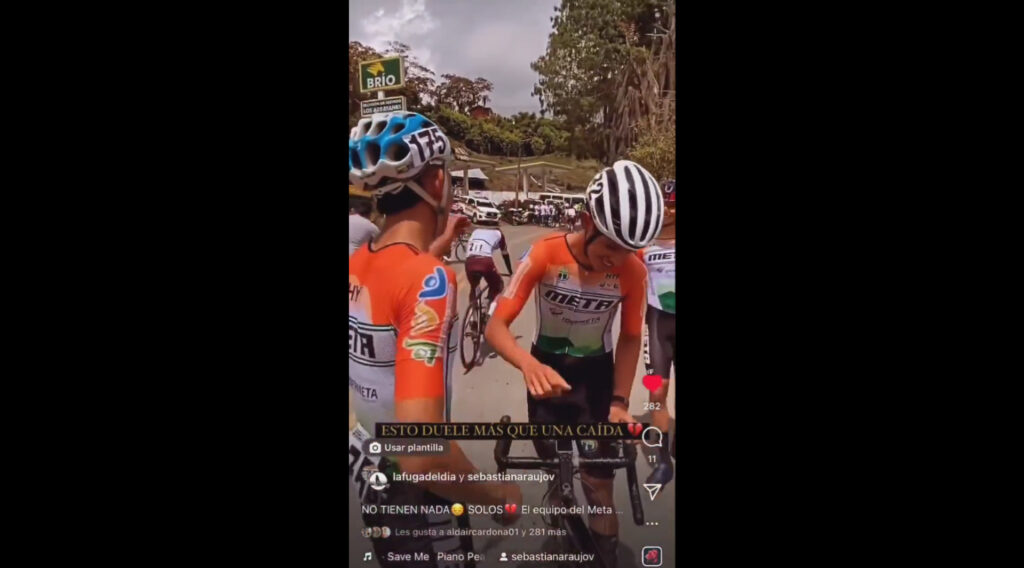 Ciclistas del Meta en meta