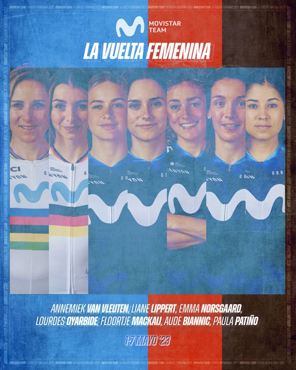 Van Vleuten y formación del Movistar La Vuelta femenina 2023