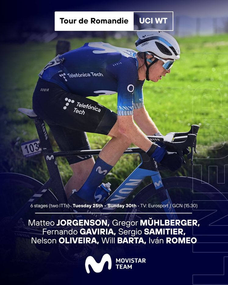 Line up Movistar Team Romandía 2023
