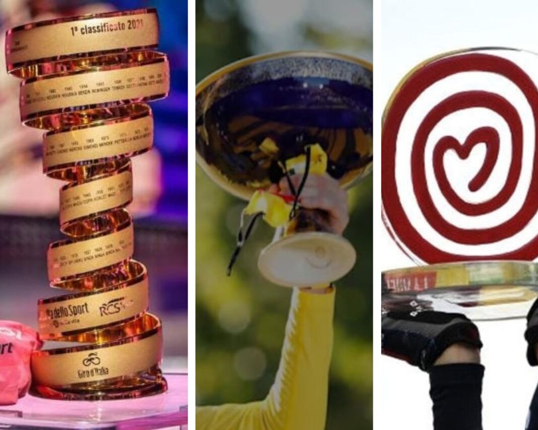 Trofeos de Giro, Tour y Vuelta Solo un colombianos tiene opciones en 2024 de ganar una vuelta grande