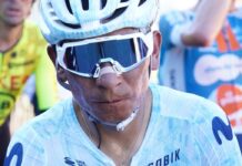 Nairo Quintana mirando el frente en La Vuelta
