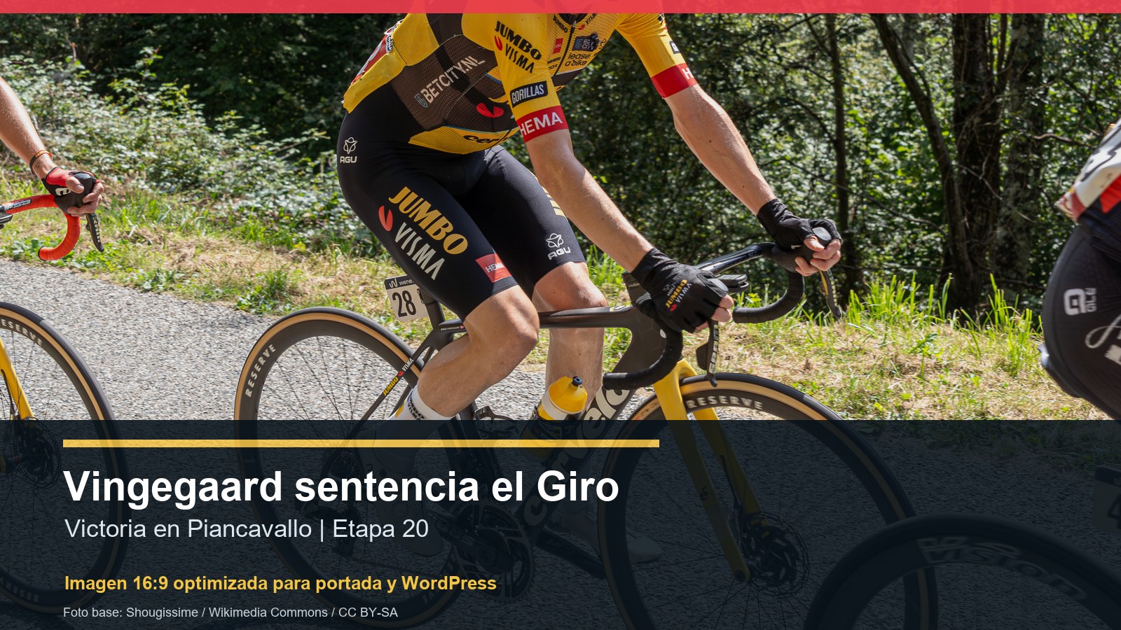 Jonas Vingegaard durante una subida, imagen principal para su victoria en Piancavallo en el Giro de Italia 2026