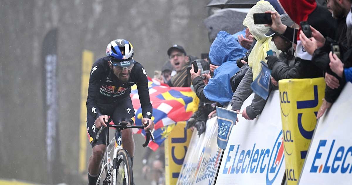 Daniel Felipe Martínez compitiendo con Red Bull-BORA-hansgrohe en París-Niza 2026