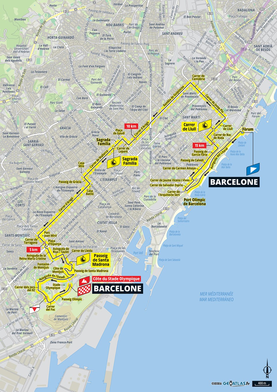 Mapa oficial de la etapa 1 del Tour de Francia 2026