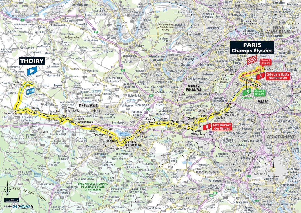 Mapa oficial de la etapa 21 del Tour de Francia 2026