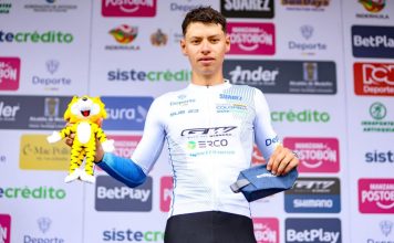 Felipe Bravo ya amenaza al dueño de la carrera Felipe Bravo con el equipo GW Erco SportFitness en la Vuelta a Colombia 2026