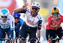 Juan Sebastián Molano se va de UAE y ya tiene nuevo equipo Juan Sebastián Molano celebra con UAE Team Emirates-XRG