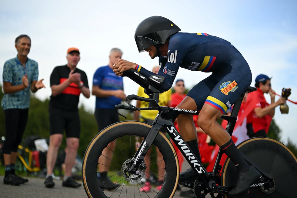 Walter Vargas antes de la contrarreloj del Mundial de Ciclismo