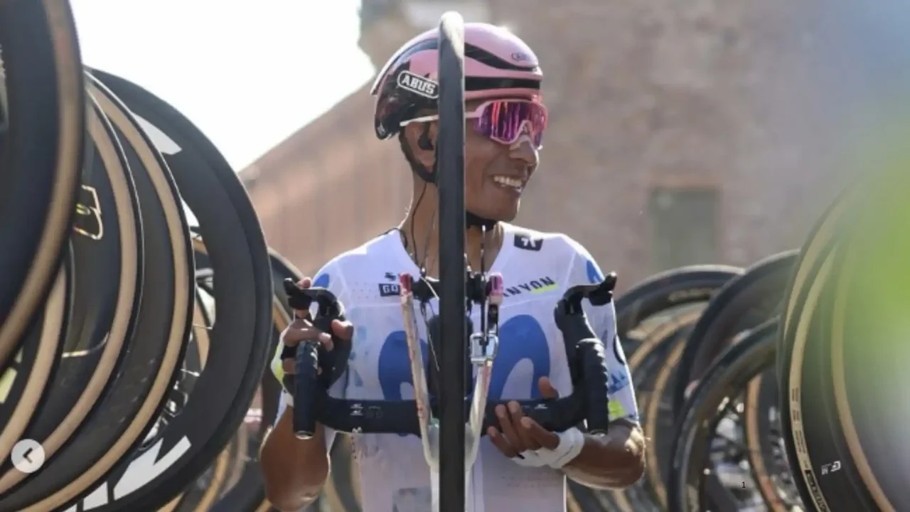 Nairo Quintana durante el Giro dell’Emilia 2026