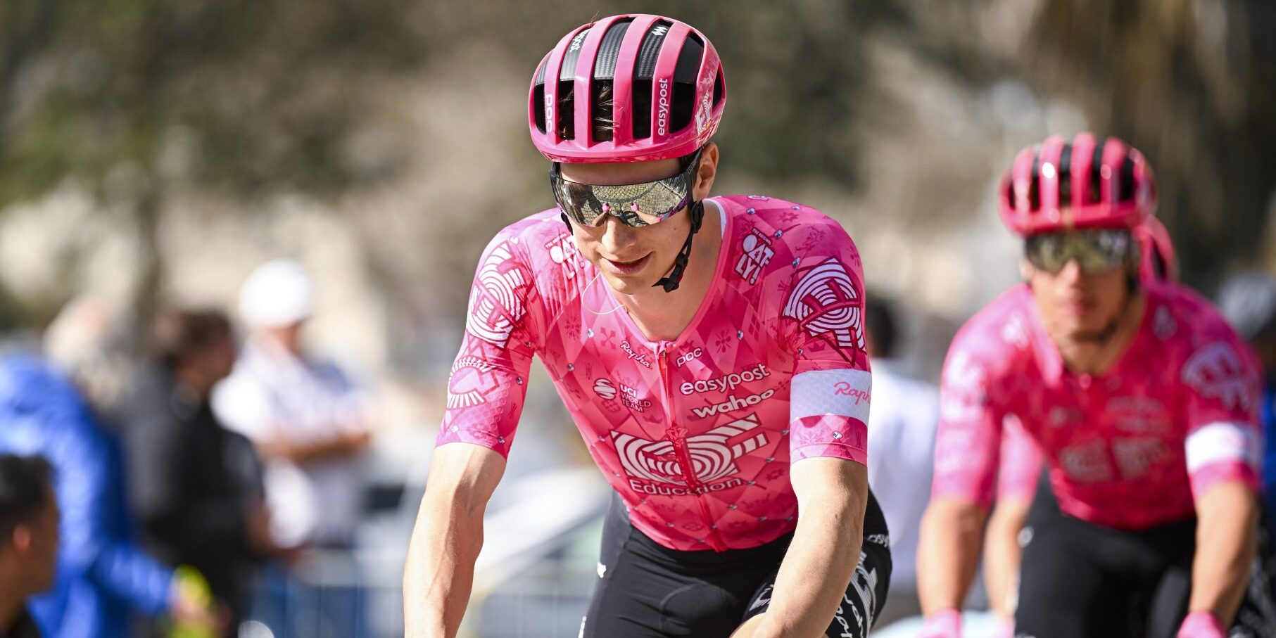 Neilson Powless durante su regreso a las carreras en 2026. Crédito: Cyclingflash / Cor Vos.
