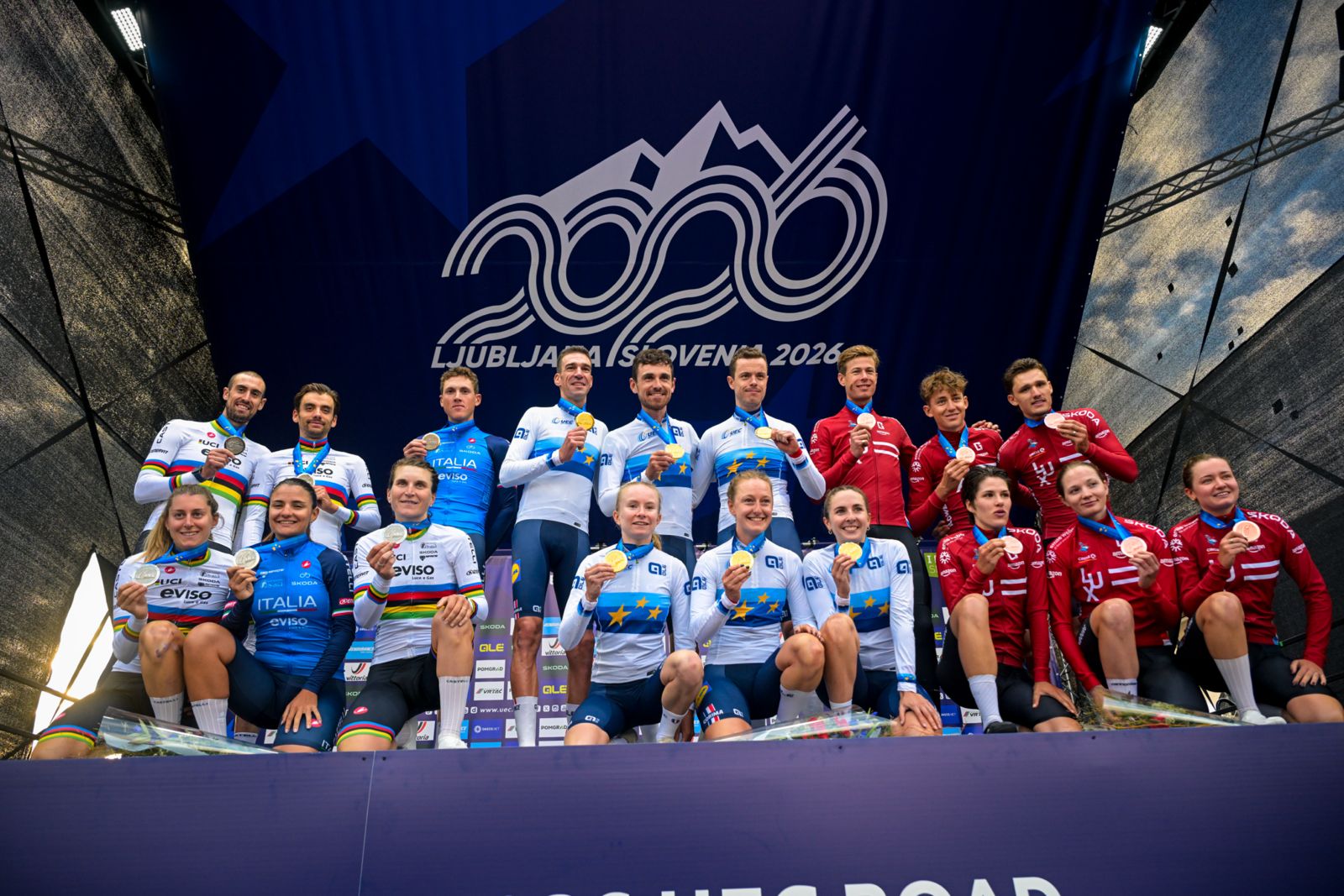 Ceremonia de los Campeonatos Europeos de Ruta 2026 en Eslovenia